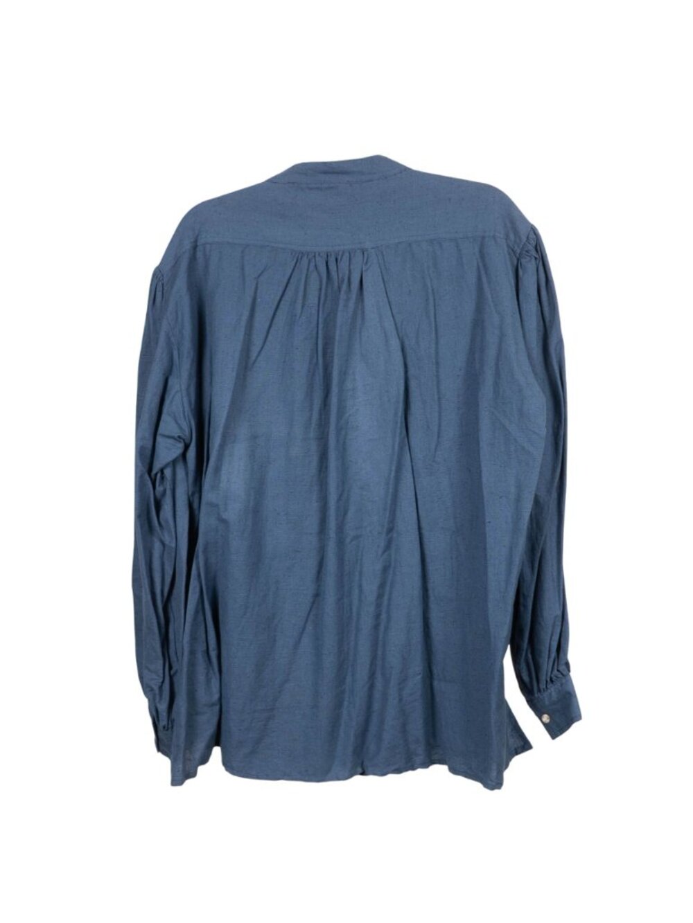 Embroidered Tunic Blouse M Linen Shirt Floral Pleated Button 90s Boho Western - Picture 6 of 7